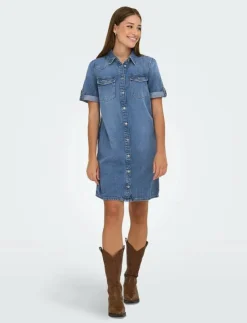 ONLY ONLLISA S/S DNM DRESS GUA NOOS - Korta klänningar|Kvinnor Denimkläder|Klänningar