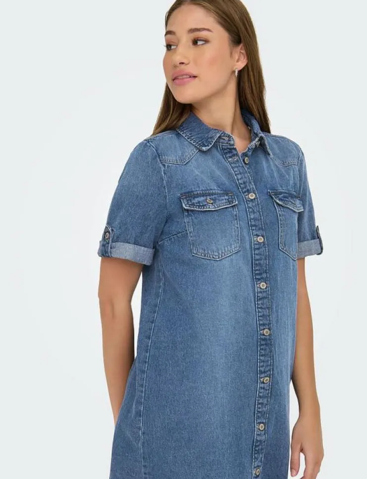 ONLY ONLLISA S/S DNM DRESS GUA NOOS - Korta klänningar|Kvinnor Denimkläder|Klänningar
