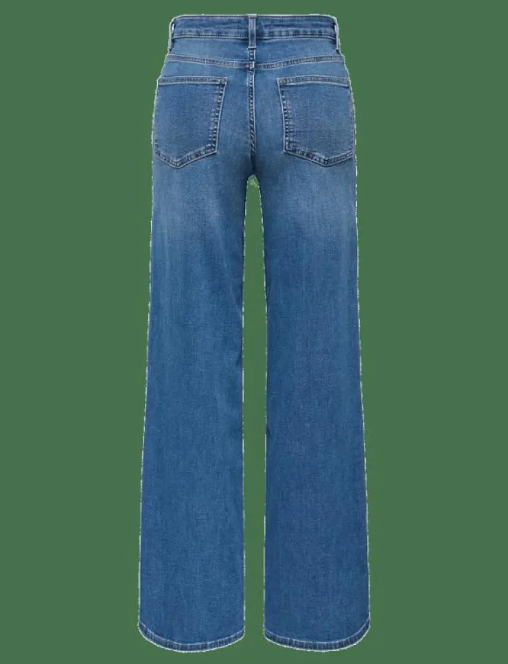Kvinnor ONLY Plus Size & Curvy|Denimkläder|ONLMADISON BLUSH HW WIDE DNM DOT372 NOOS - Vida byxor