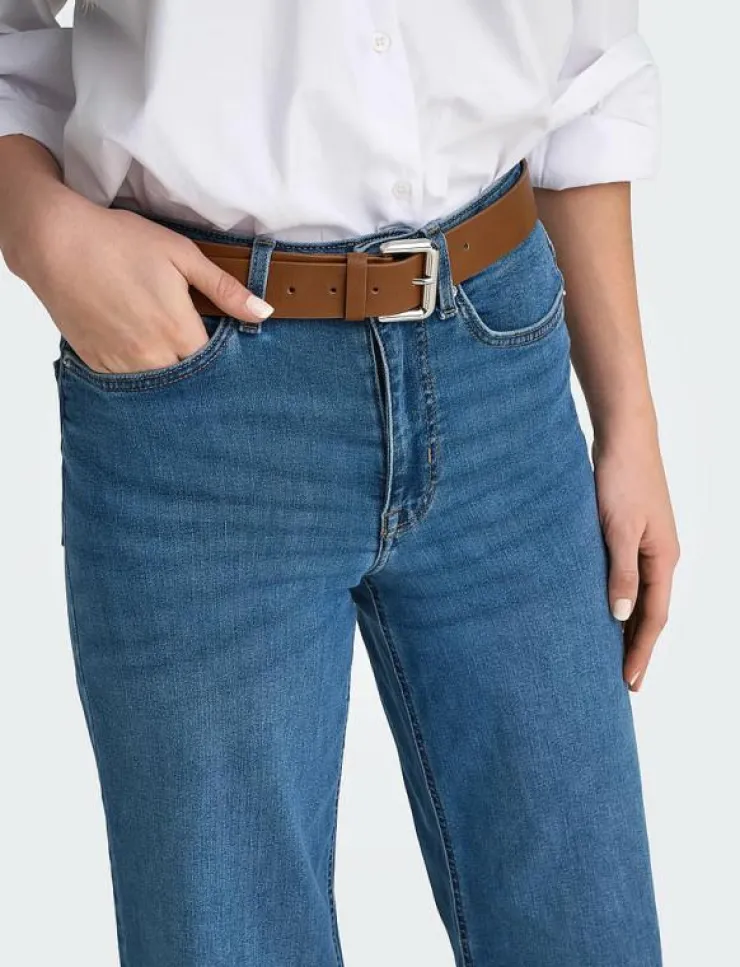 Kvinnor ONLY Plus Size & Curvy|Denimkläder|ONLMADISON BLUSH HW WIDE DNM DOT372 NOOS - Vida byxor