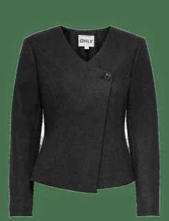 Kvinnor ONLY Kavajer|Jackor & Kappor|ONLMAIKA L/S ASYM FIT JACKET PNT OX - Ulljackor
