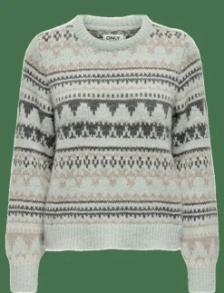 Kvinnor ONLY Stickat|ONLMONTANA L/S LIFE O-NECK CC KNT - Stickat