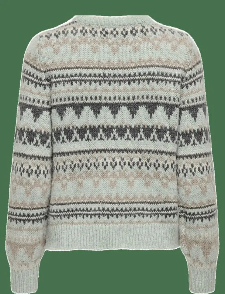 Kvinnor ONLY Stickat|ONLMONTANA L/S LIFE O-NECK CC KNT - Stickat
