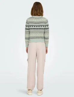 Kvinnor ONLY Stickat|ONLMONTANA L/S LIFE O-NECK CC KNT - Stickat