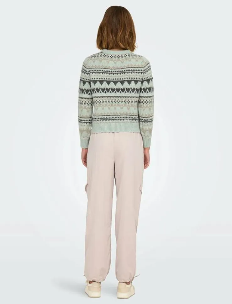 Kvinnor ONLY Stickat|ONLMONTANA L/S LIFE O-NECK CC KNT - Stickat