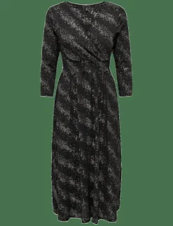 Kvinnor ONLY Klänningar|ONLNEW PELLA L/S FOIL WRAP DRESS JRS - Midiklänningar