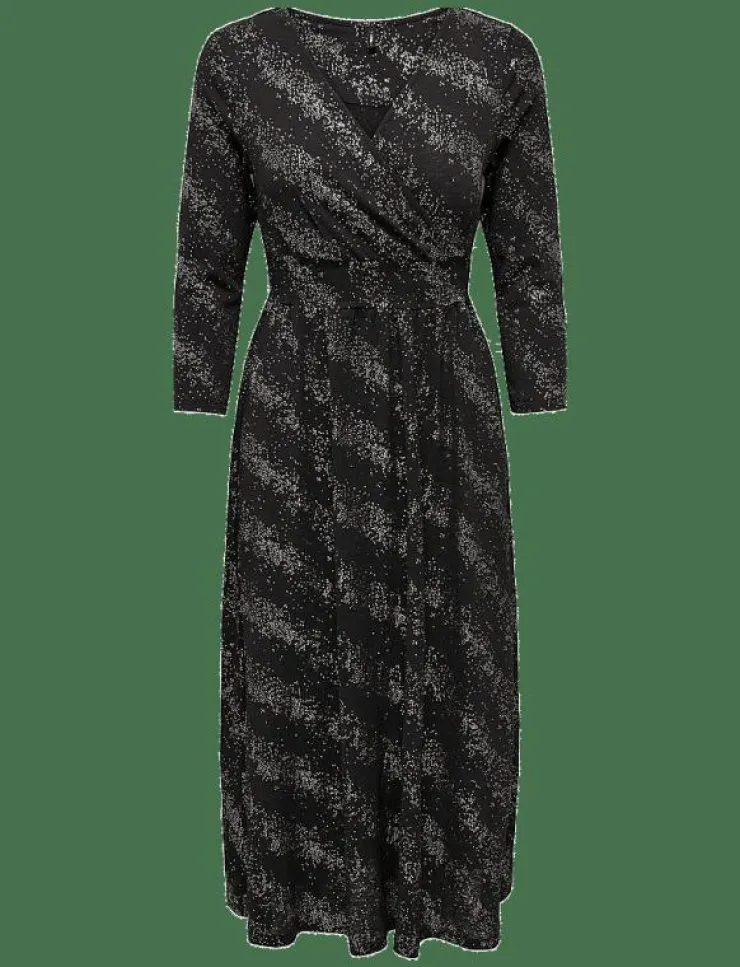 Kvinnor ONLY Klänningar|ONLNEW PELLA L/S FOIL WRAP DRESS JRS - Midiklänningar