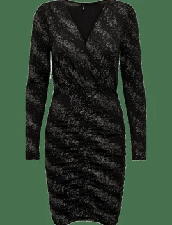 Kvinnor ONLY Klänningar|ONLNEW PELLA L/S WRAP FOIL DRESS JRS - Korta klänningar