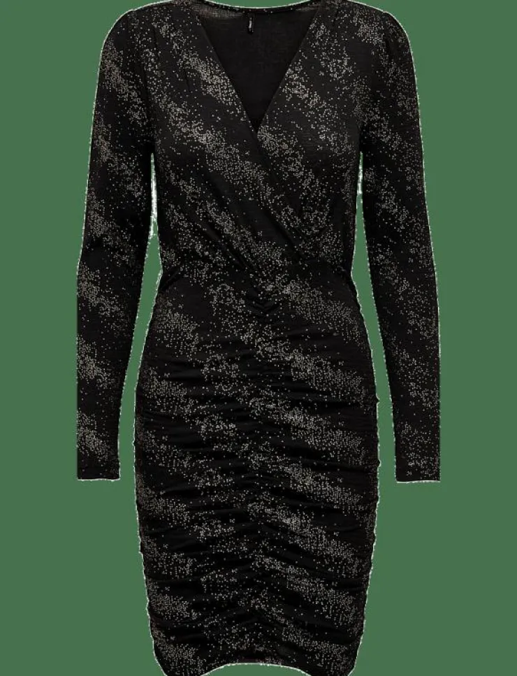 Kvinnor ONLY Klänningar|ONLNEW PELLA L/S WRAP FOIL DRESS JRS - Korta klänningar