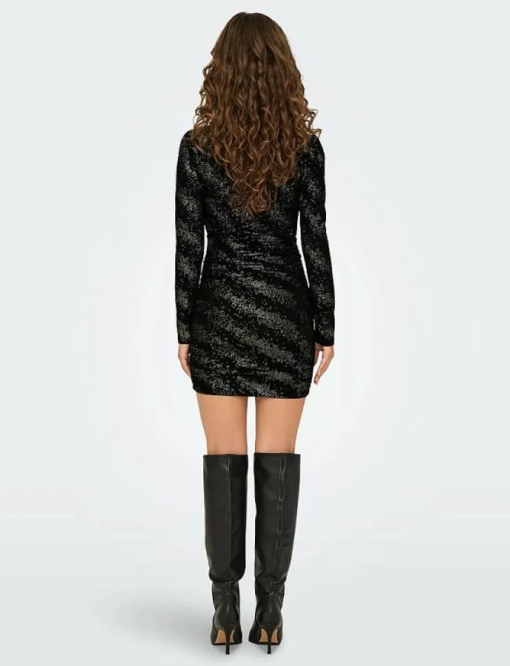 Kvinnor ONLY Klänningar|ONLNEW PELLA L/S WRAP FOIL DRESS JRS - Korta klänningar