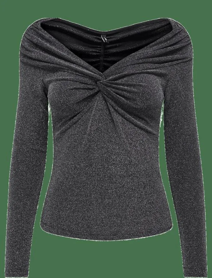 ONLY ONLQUEEN L/S GLITTER TOP JRS - Långärmade toppar|Kvinnor Kläder