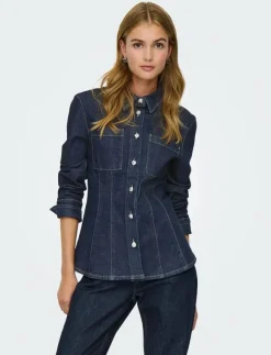 ONLY ONLROSIE L/S FITTED DNM JACKET GUA - Jeansjackor|Kvinnor Overshirts