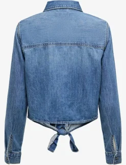 ONLY -ONLSEVIGNY LECEY LS KNOT DNM SHIRT AKM - Långärmade|Kvinnor Blusar & Skjortor