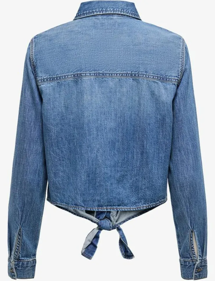 ONLY -ONLSEVIGNY LECEY LS KNOT DNM SHIRT AKM - Långärmade|Kvinnor Blusar & Skjortor