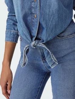 ONLY -ONLSEVIGNY LECEY LS KNOT DNM SHIRT AKM - Långärmade|Kvinnor Blusar & Skjortor