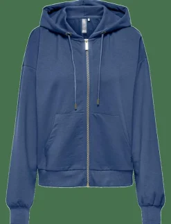 Kvinnor Only Play Sweatshirts|ONPFEY HOOD FZ LS REG BRUSH SWT - Huvtröjor