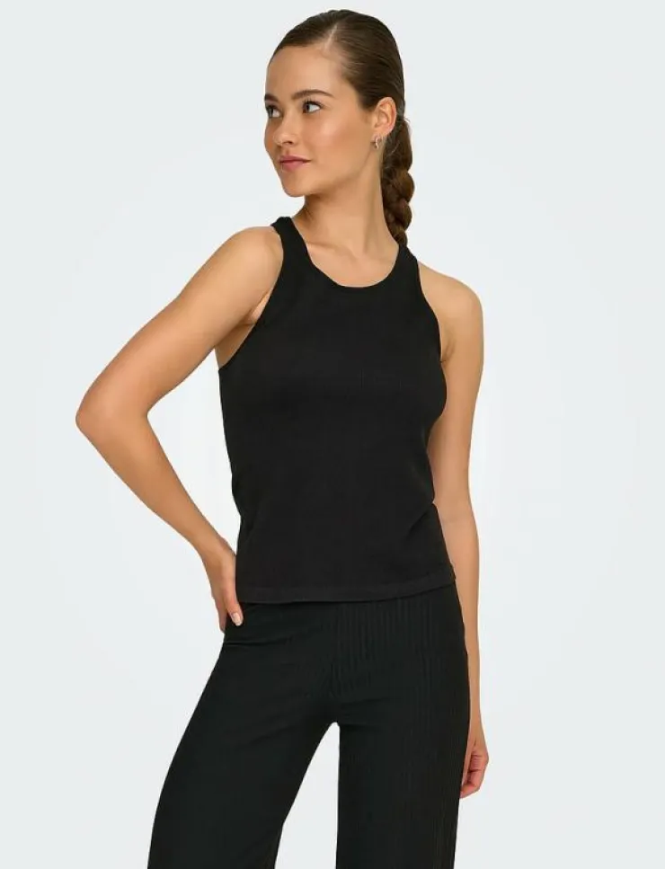 Kvinnor Only Play Toppar & T-Shirts|ONPJAIA LIFE ON RACERBACK SEAM TOP - Linnen