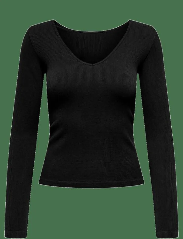 Kvinnor Only Play Toppar & T-Shirts|ONPJAIA LIFE VN LS 2-WAY SHORT SEAM TOP - Långärmade tröjor