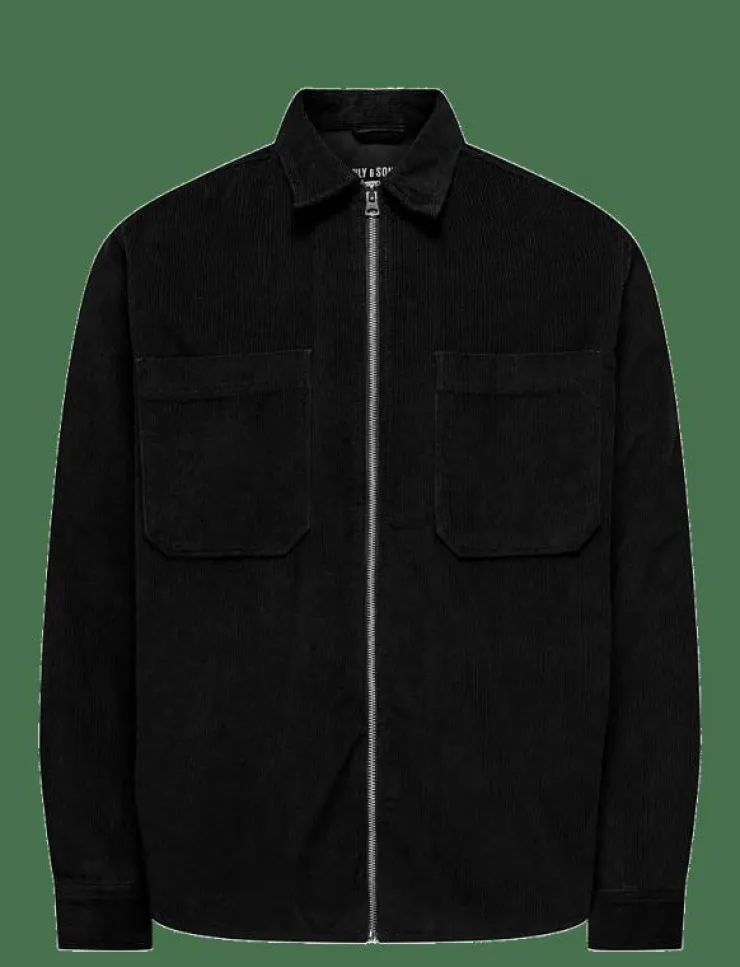 ONLY & SONS Overshirts|Jackor & Rockar|ONSALP 14W RLX 2PKT WASHD CORD ZIP NOOS - Tunna jackor