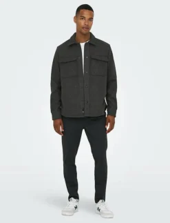 ONLY & SONS ONSASH OVR WOOLEN LOOK PKT LS SHIRT NOOS - Ulljackor| Overshirts|Jackor & Rockar