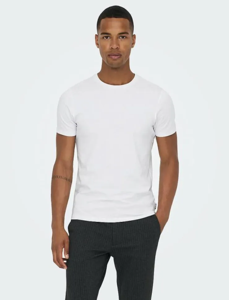 ONLY & SONS ONSBASIC SLIM O-NECK 2-PACK NOOS - Kortärmad t-shirt| T-Shirts