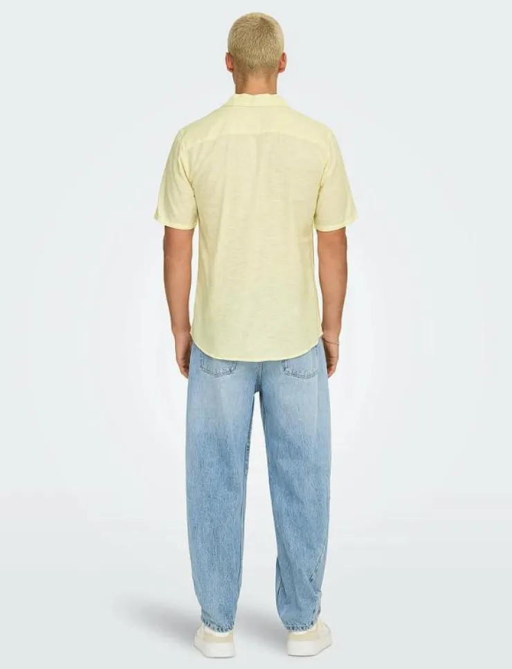ONLY & SONS Skjortor|ONSCAIDEN SS SOLID RESORT LINEN NOOS - Linneskjortor