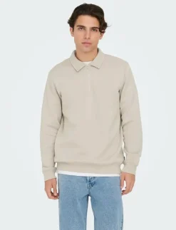 ONLY & SONS Pikéer|Sweatshirts & Huvtröjor|ONSCERES 1/4 ZIP SWEAT POLO - Långärmade pikéer