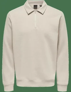 ONLY & SONS Pikéer|Sweatshirts & Huvtröjor|ONSCERES 1/4 ZIP SWEAT POLO - Långärmade pikéer
