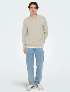 ONLY & SONS Pikéer|Sweatshirts & Huvtröjor|ONSCERES 1/4 ZIP SWEAT POLO - Långärmade pikéer
