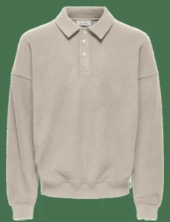 ONLY & SONS ONSDOMINIC RLX LS RUGBY SWEAT VD - Långärmade pikéer| Pikéer