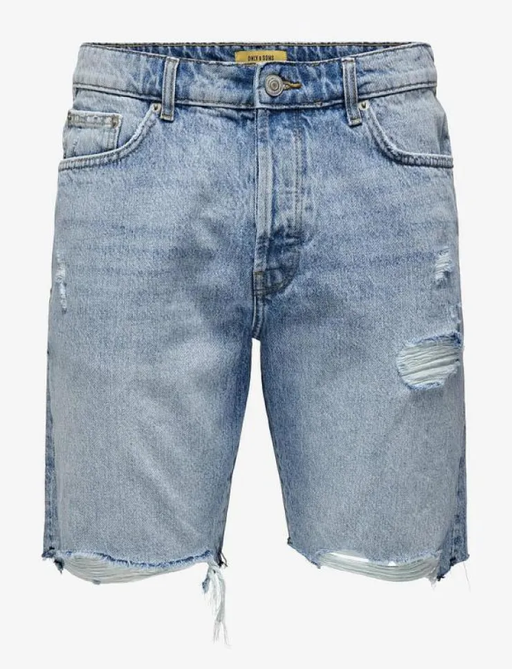 ONLY & SONS Shorts|ONSEDGE LBD DESTROY 4981 TAI DNM SHORTS - Jeansshorts