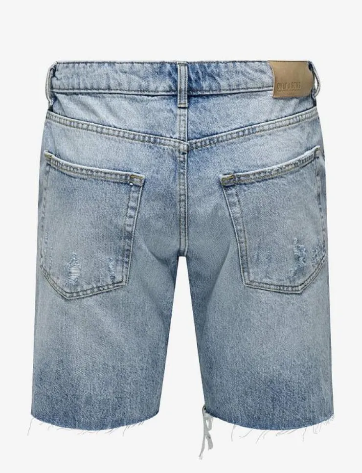ONLY & SONS Shorts|ONSEDGE LBD DESTROY 4981 TAI DNM SHORTS - Jeansshorts