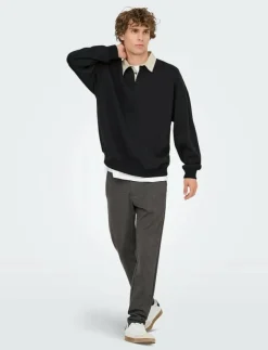 ONLY & SONS Pikéer|ONSJEFFREY VTG LS RUGBY SOLID POLO - Långärmade pikéer