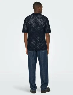 ONLY & SONS ONSKOLMAR LIFE REG 5 SS RESORT KNIT - Kortärmade pikéer| Pikéer