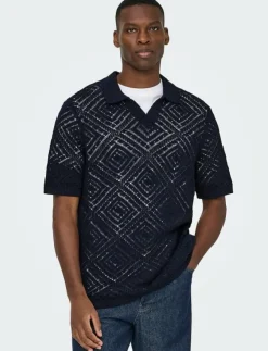 ONLY & SONS ONSKOLMAR LIFE REG 5 SS RESORT KNIT - Kortärmade pikéer| Pikéer