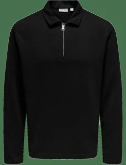 ONLY & SONS Pikéer|ONSNEWKODYL REG HALF ZIP POLO SWEAT VD - Långärmade pikéer