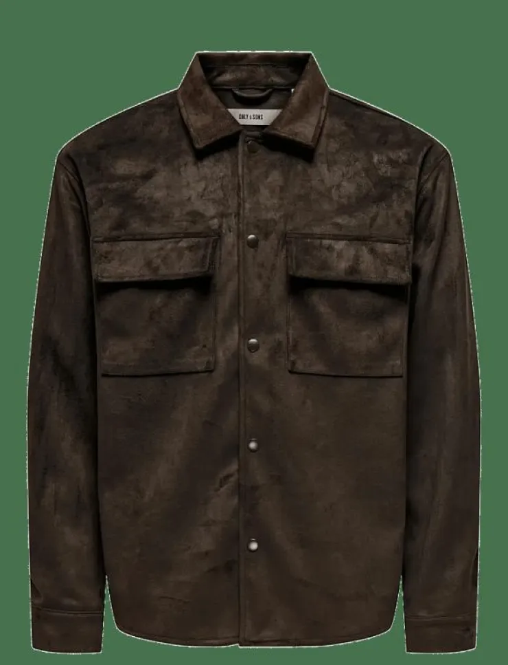 ONLY & SONS Overshirts|ONSRAVI FAKE SUEDE SHACKET OTW - Skinnjackor