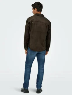 ONLY & SONS Overshirts|ONSRAVI FAKE SUEDE SHACKET OTW - Skinnjackor