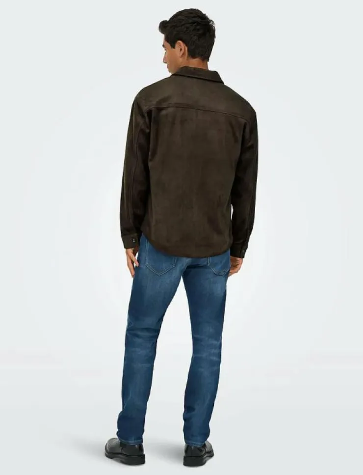 ONLY & SONS Overshirts|ONSRAVI FAKE SUEDE SHACKET OTW - Skinnjackor