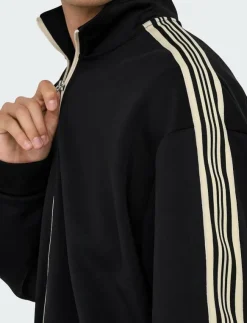 ONLY & SONS Sweatshirts & Huvtröjor|ONSRIBER RLX LS ZIP STRIPE TRACK SWEAT - Sweatshirts