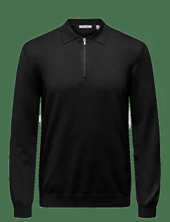 ONLY & SONS ONSWYLER LIFE REG 14 HALF ZIP POLO KNIT - Stickade pikéer| Stickat