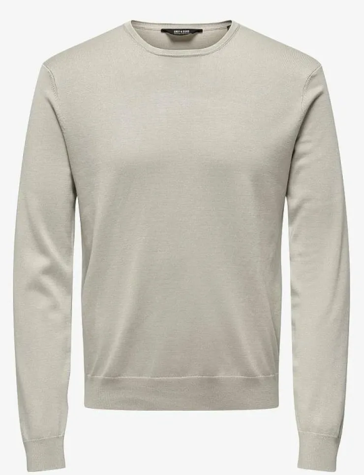 ONLY & SONS Kläder|ONSWYLER LIFE REG 14 LS CREW KNIT NOOS - Rundhalsad