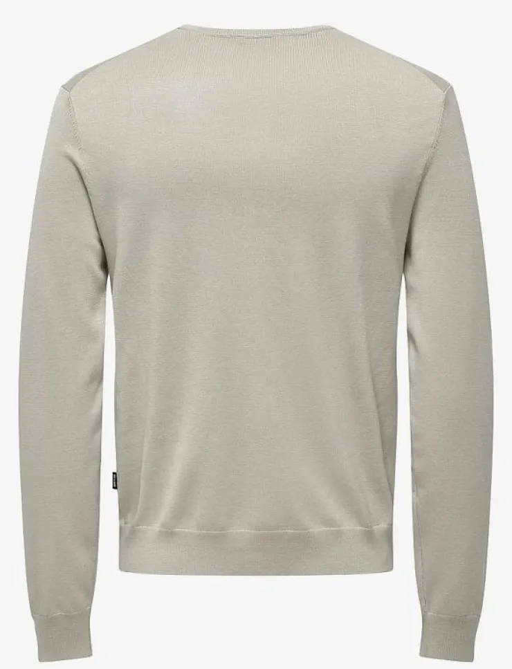 ONLY & SONS Kläder|ONSWYLER LIFE REG 14 LS CREW KNIT NOOS - Rundhalsad