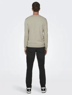ONLY & SONS Kläder|ONSWYLER LIFE REG 14 LS CREW KNIT NOOS - Rundhalsad