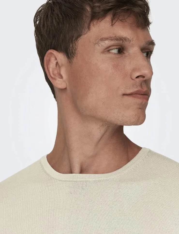 ONLY & SONS Kläder|ONSWYLER LIFE REG 14 LS CREW KNIT NOOS - Rundhalsad
