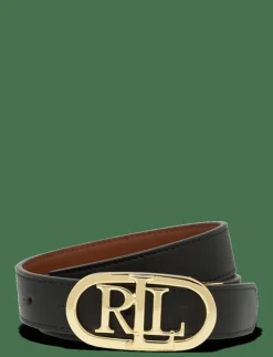 Kvinnor Lauren Ralph Lauren Bälten|Oval-Logo Reversible Leather Skinny Belt - Skärp