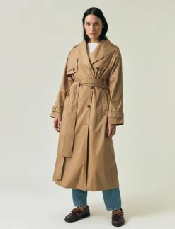 Kvinnor Lexington Clothing Jackor & Kappor|Oversized Cotton Trench Coat - Trenchcoats