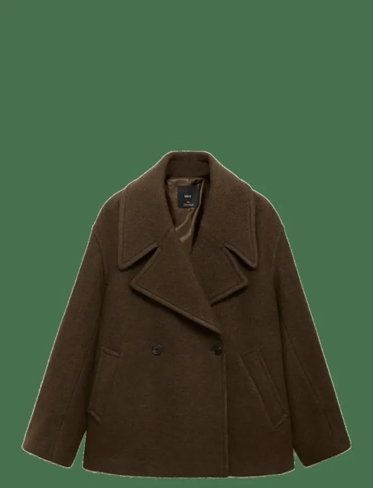 Kvinnor Mango Jackor & Kappor|Oversized wool coat with maxi lapels - Ullkappor