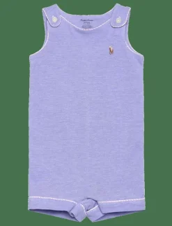 Ralph Lauren Baby Oxford Mesh Shortall - Kortärmad bodysuit|Barn Bodysuits