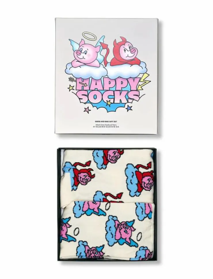 Kvinnor Happy Socks Strumpor|Strumpor|2-Pack Good Bad Pig Socks Gift Set - Sockor